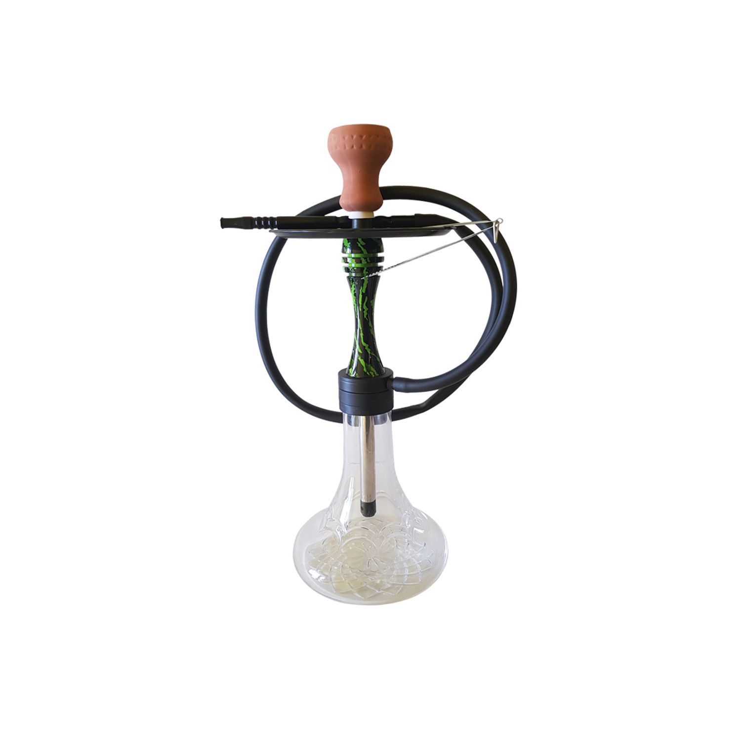 Narghilea din sticla, 49 cm, verde, 2.66 kg fotografia produsului
