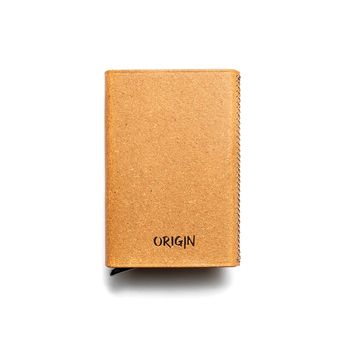 Origin cardholder din piele naturala maro nature