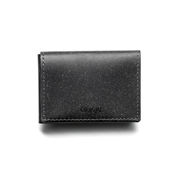Origin cardholder cu 3 compartimente din piele naturala neagra