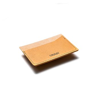 Origin cardholder orizontal din piele naturala maro nature