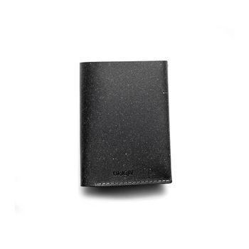 Origin, portofel vertical barbatesc, din piele naturala reciclata, neagra