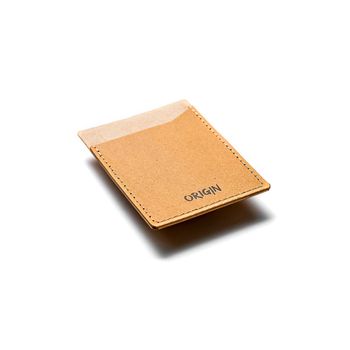 Origin, cardholder vertical din piele naturala reciclata, maro nature