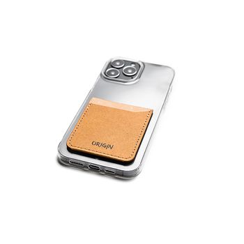 Origin cardholder pentru telefon din piele naturala maro nature