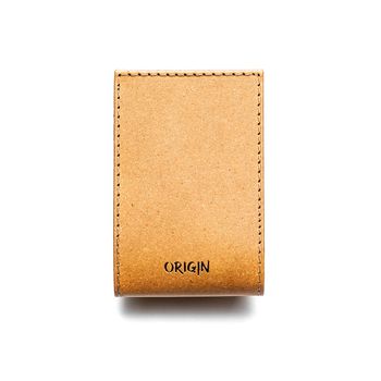 Origin, portofel port-card din piele naturala reciclata, maro nature