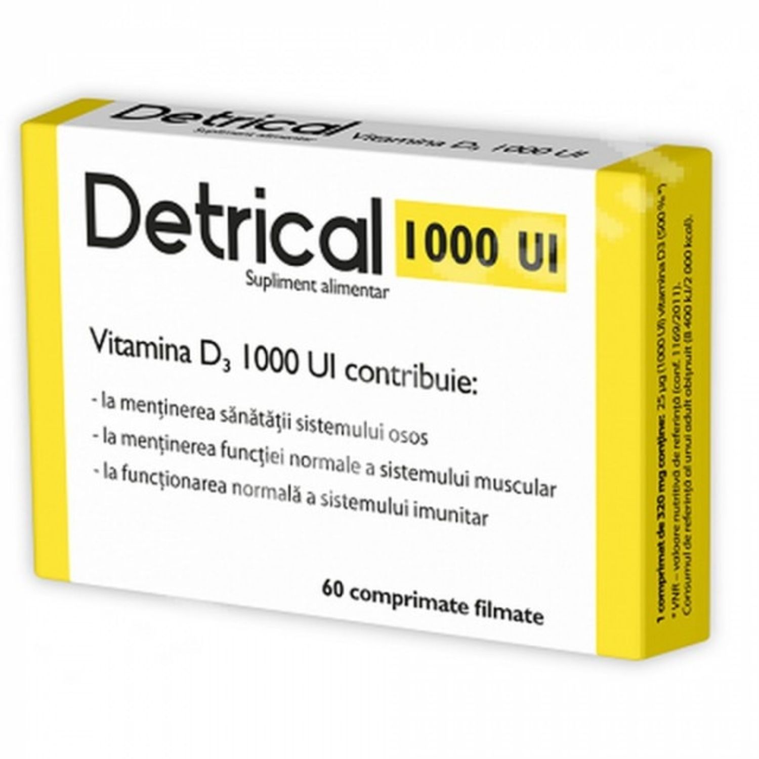 Detrical D3 1000 UI 60 cpr Zdrovit fotografia produsului