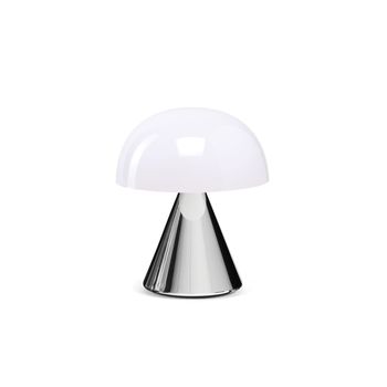 Lampa led portabila lexon, mina, reincarcabila prin usb, reglare intensitate lumina, autonomie baterie 14 h, lumina calda sau rece, crom