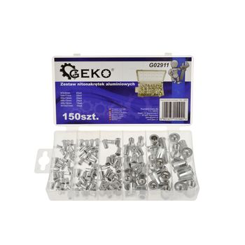 Set de piulițe din aluminiu, 150 bucati, GEKO G02911