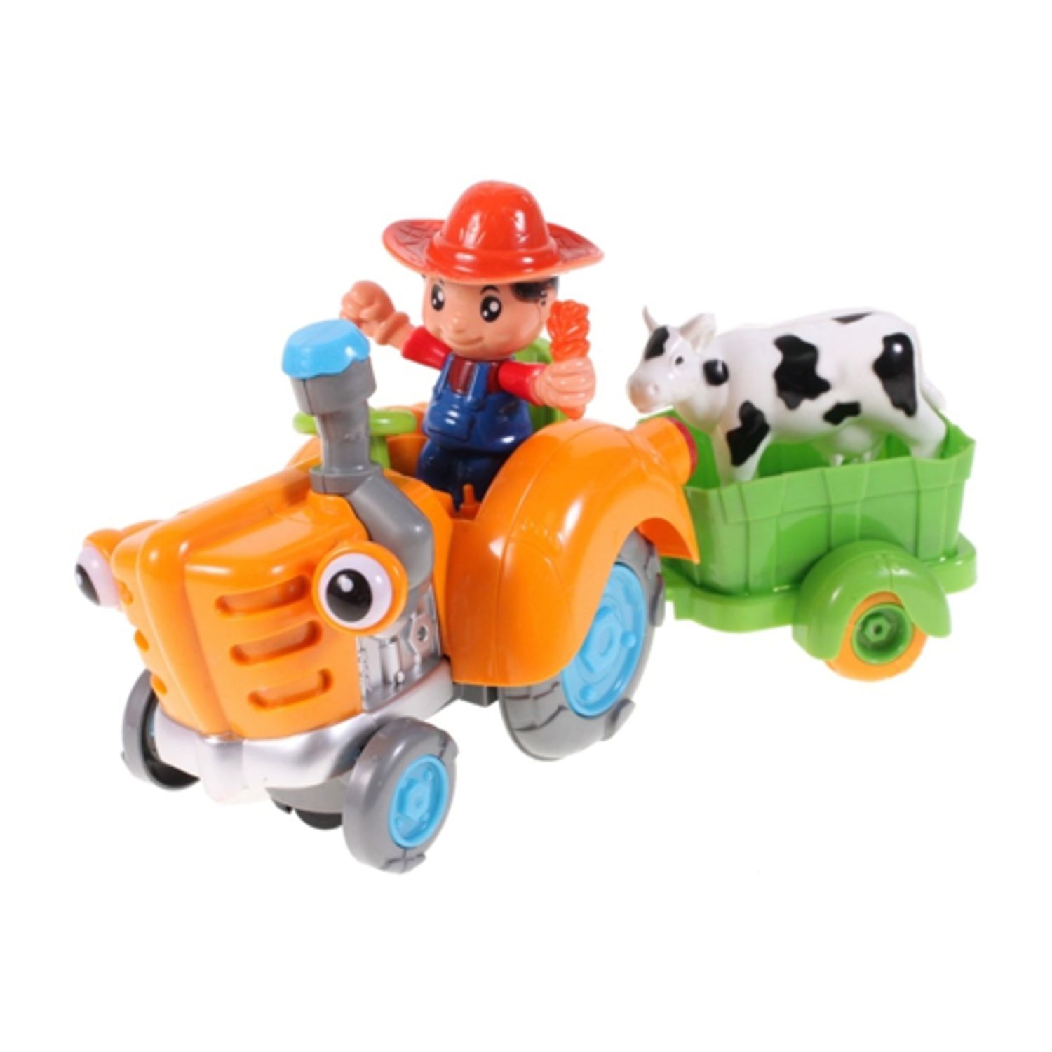 Tractor agricol cu remorca si animale, Malplay 102679 fotografia produsului