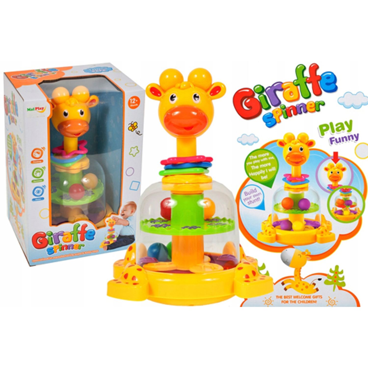 Girafa galbena cu carusel, Malplay 100093 fotografia produsului