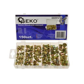 Set 150 piulițe de nit din oțel, geko g02912