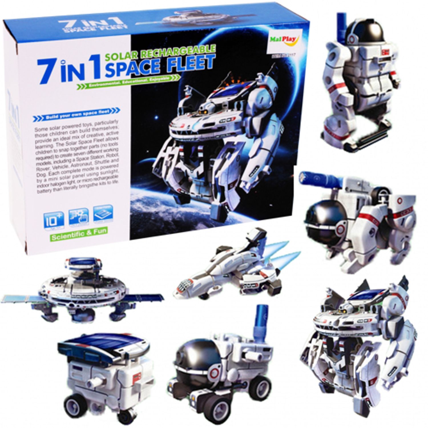 Robot solar Space Explorer 7 in 1 cu acumulator, Malplay 103143 fotografia produsului