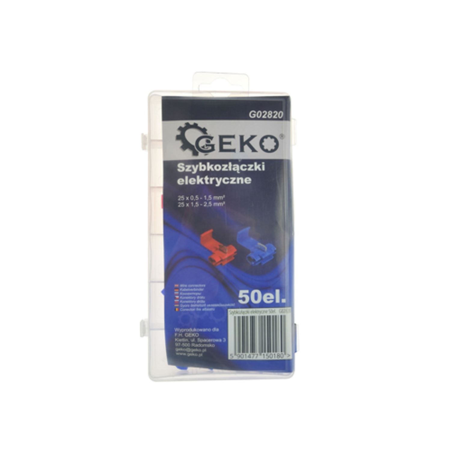 Set conectori electrici, 50 piese, Geko G02820 fotografia produsului
