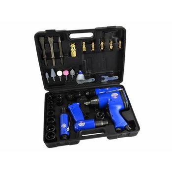 Set 4 unelte pneumatice cu accesorii 33 piese, geko g00583