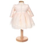 Rochie Bianca roz dantela perle 3-6 luni Botez cu stil fotografia produsului View 2 S
