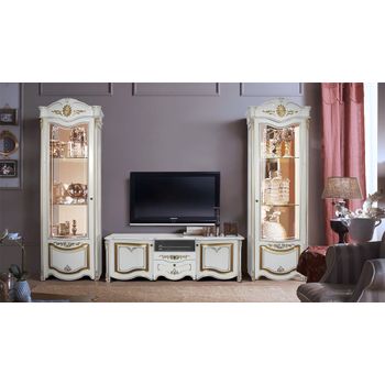 Set living julia, 361x58x233cm, ivory/alb