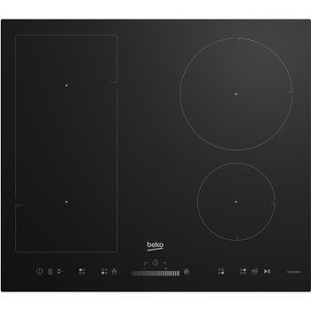 Plita incorporabila beko hii64500uft, 4 zone de gatit, inductie, touch control, 58 cm, negru