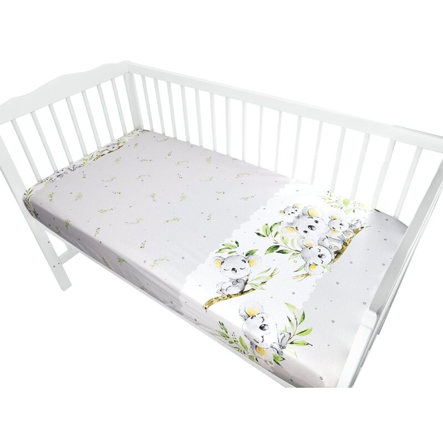 Qmini - Cearceaf cu elastic 120x60 cm Koala Bear Grey fotografia produsului View 2 L