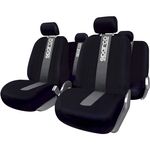 Set Huse Scaune Auto Sparco Grey Spider, negru - gri, 9 bucati fotografia produsului