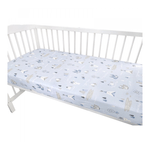 Qmini - Cearceaf cu elastic 120x60 cm Indian Blue fotografia produsului