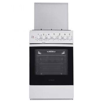 Aragaz samus sm 550 aebs1e, mixt, 3 arzatoare gaz, 1 arzator electric, cuptor electric static, 48 l, 50x54 cm, alb