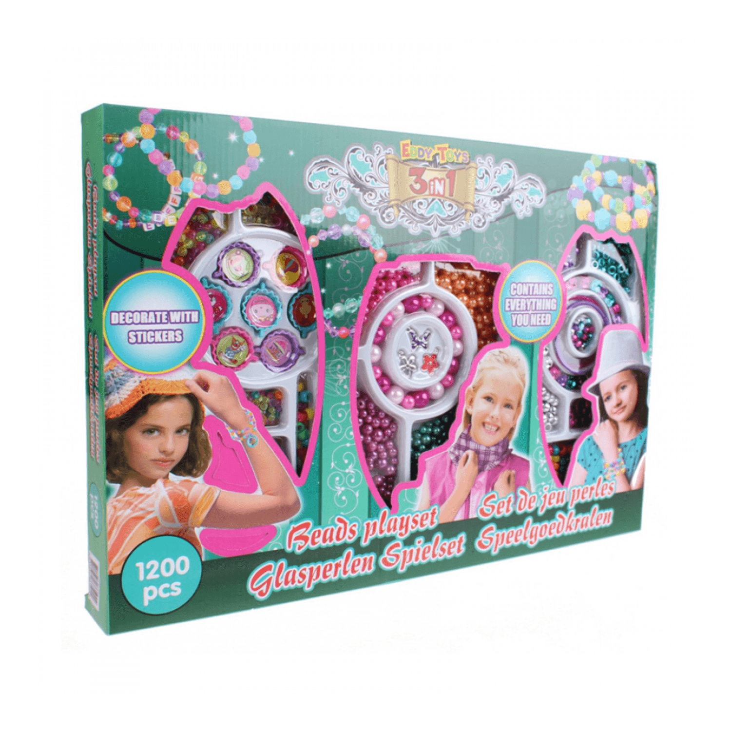 Set margele decorative 3 in 1 Verde Eddy Toys fotografia produsului