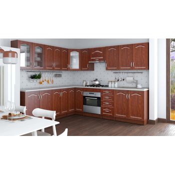 Set bucatarie, olea pe colt mdf, 228/268x60x200cm, calvados