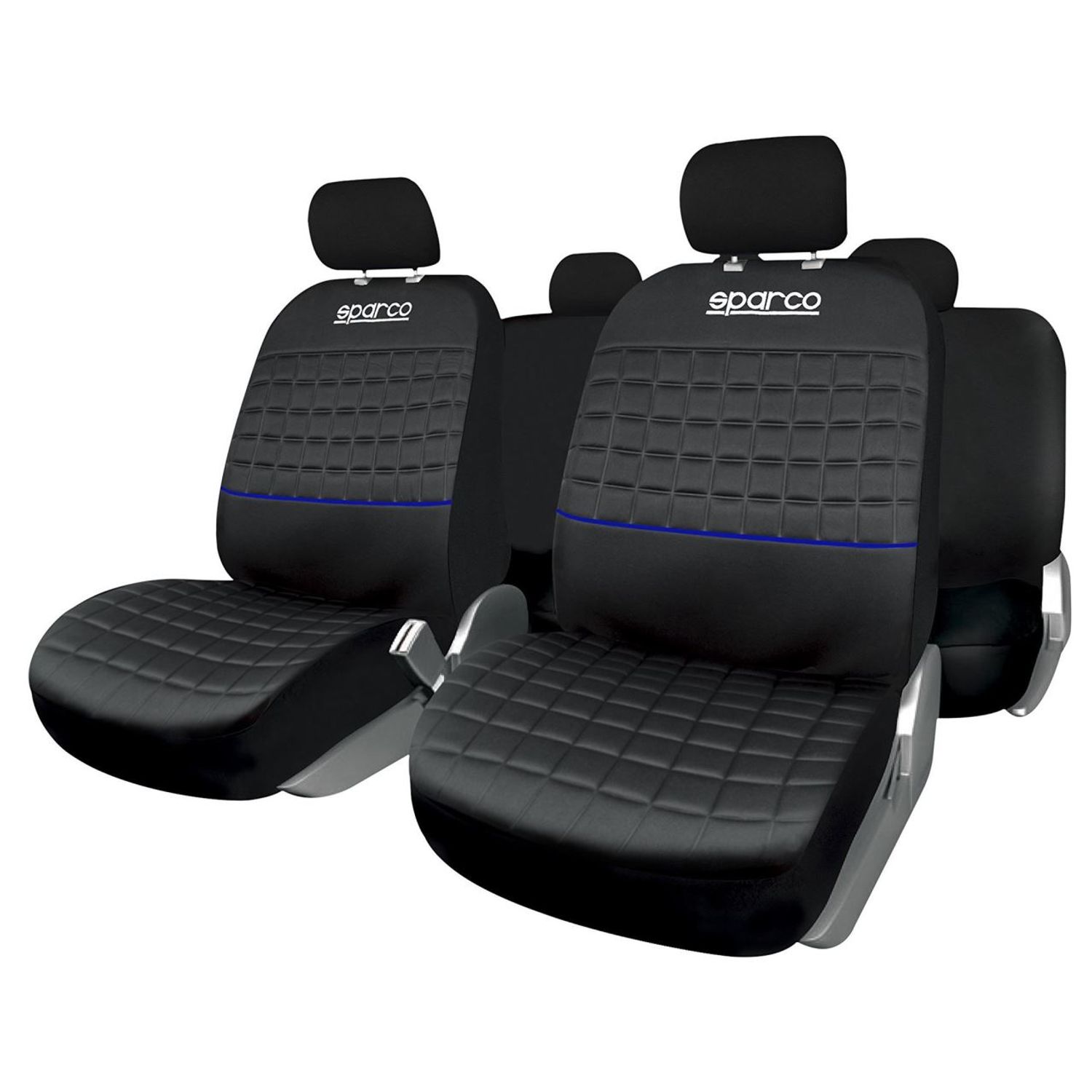 Set Huse Scaune Auto Sparco Lazio, negru - albastru, 11 bucati fotografia produsului