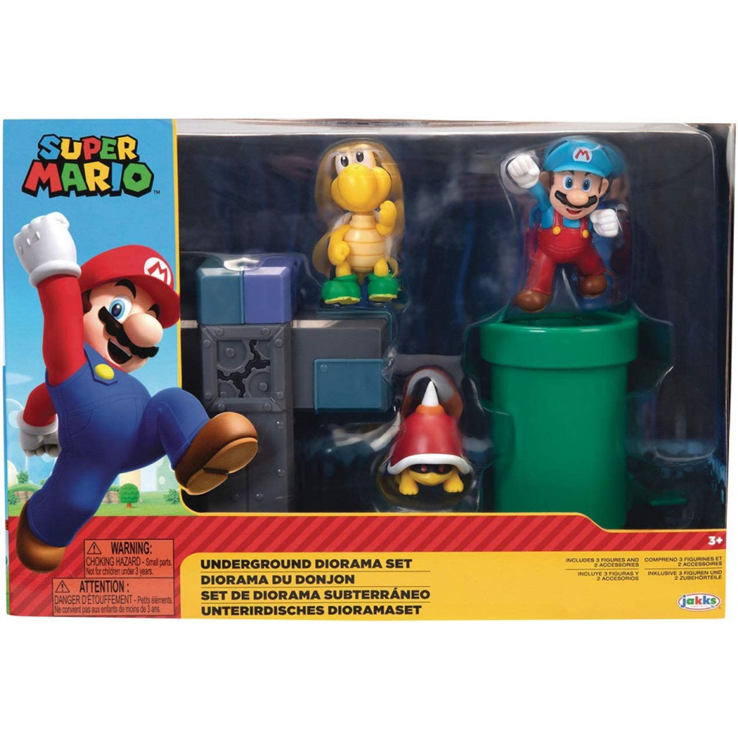 Set de joaca diorama Super Mario Nintendo, model Underground cu figurina 6 cm fotografia produsului