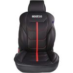 Husa Scaun Auto Sparco Ferrara, piele ecologica, neagra cu dunga rosie fotografia produsului