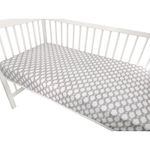 Qmini - Cearceaf cu elastic 120x60 cm Clouds Grey fotografia produsului View 2 S