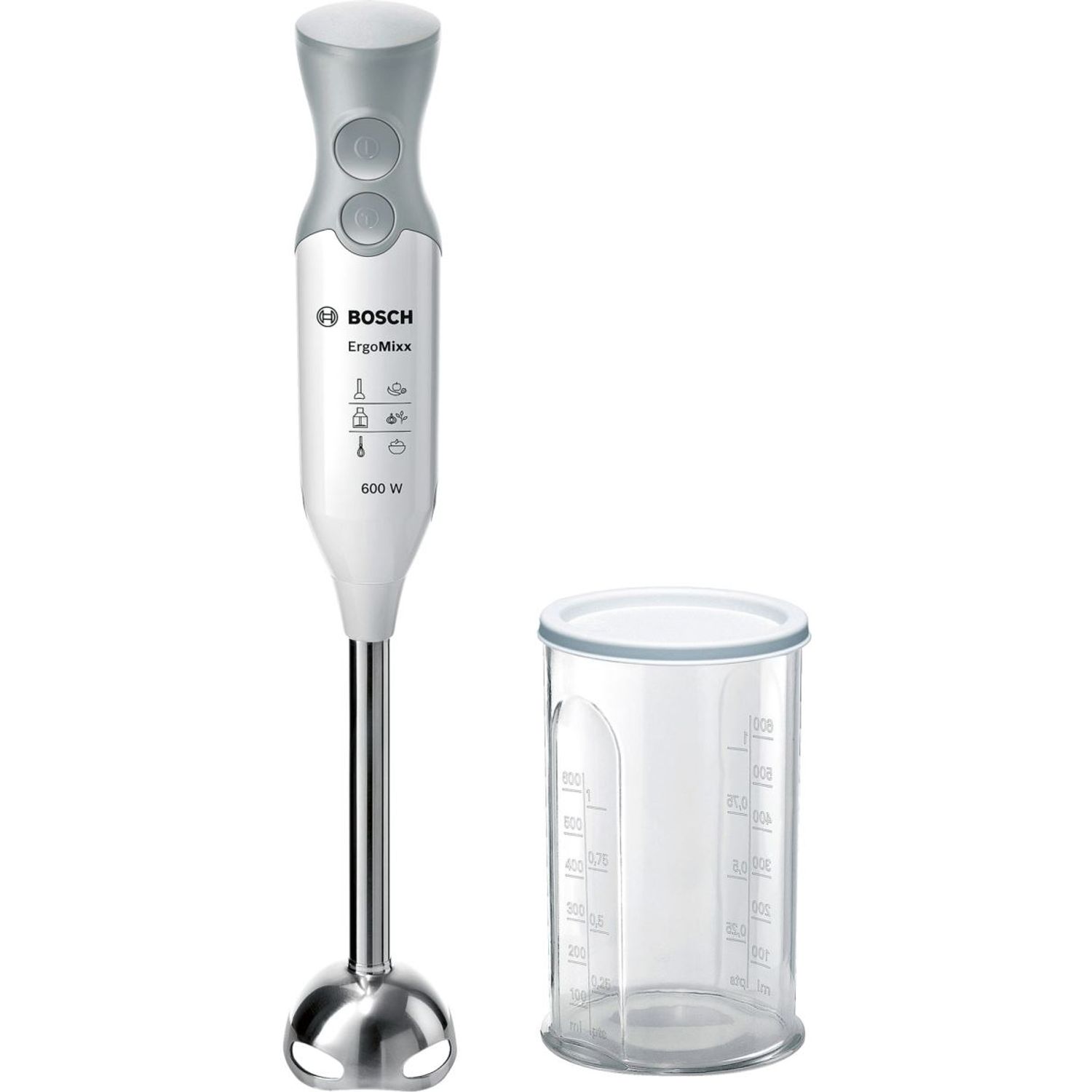 Blender Bosch MSM66110, 600 W, Alb/Gri fotografia produsului