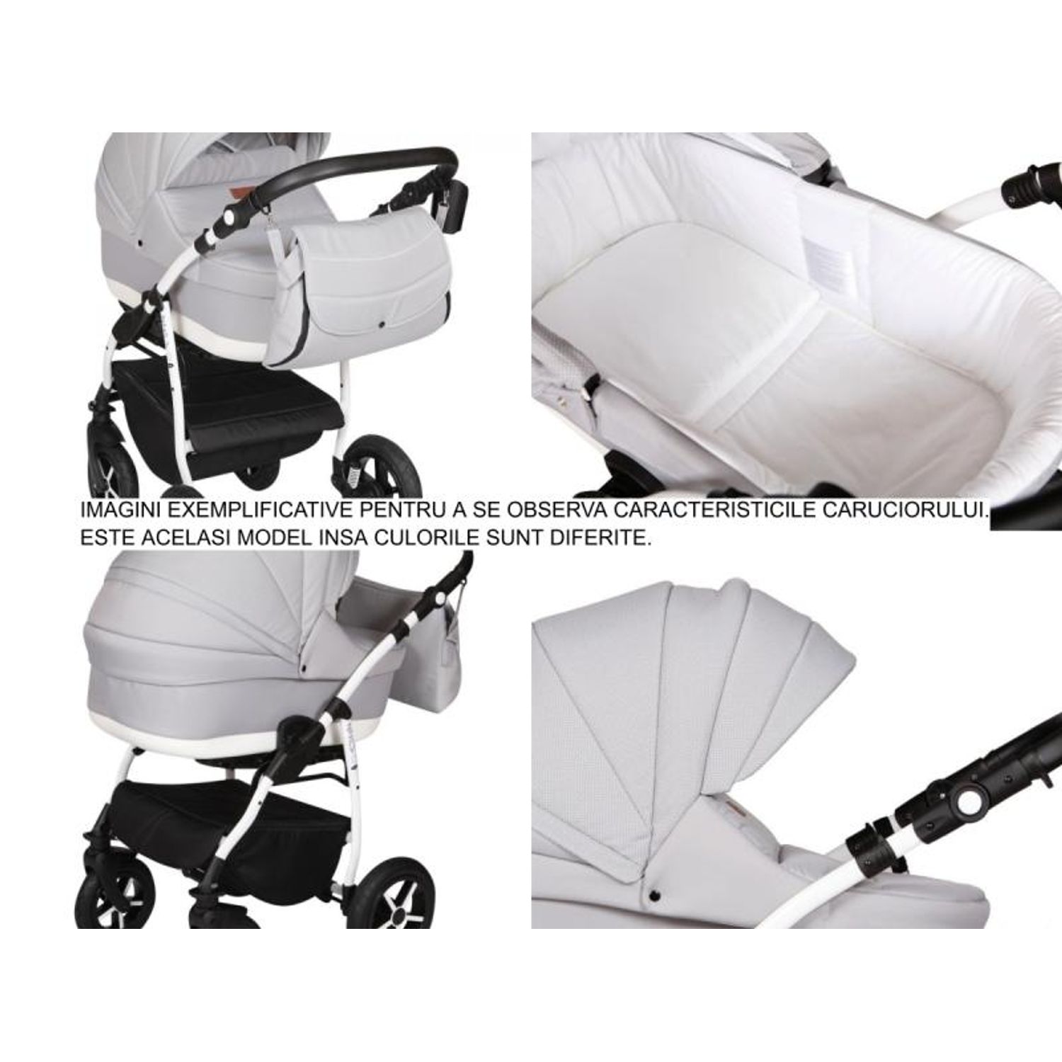 Carucior 3 in 1 Baby Merc Zippy Q - ZQ160C - Cadru Alb fotografia produsului View 5 L
