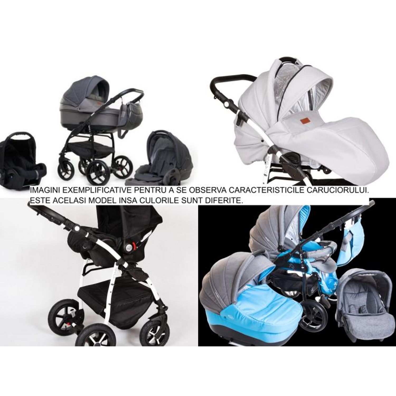 Carucior 3 in 1 Baby Merc Zippy Q - ZQ160C - Cadru Alb fotografia produsului View 6 L