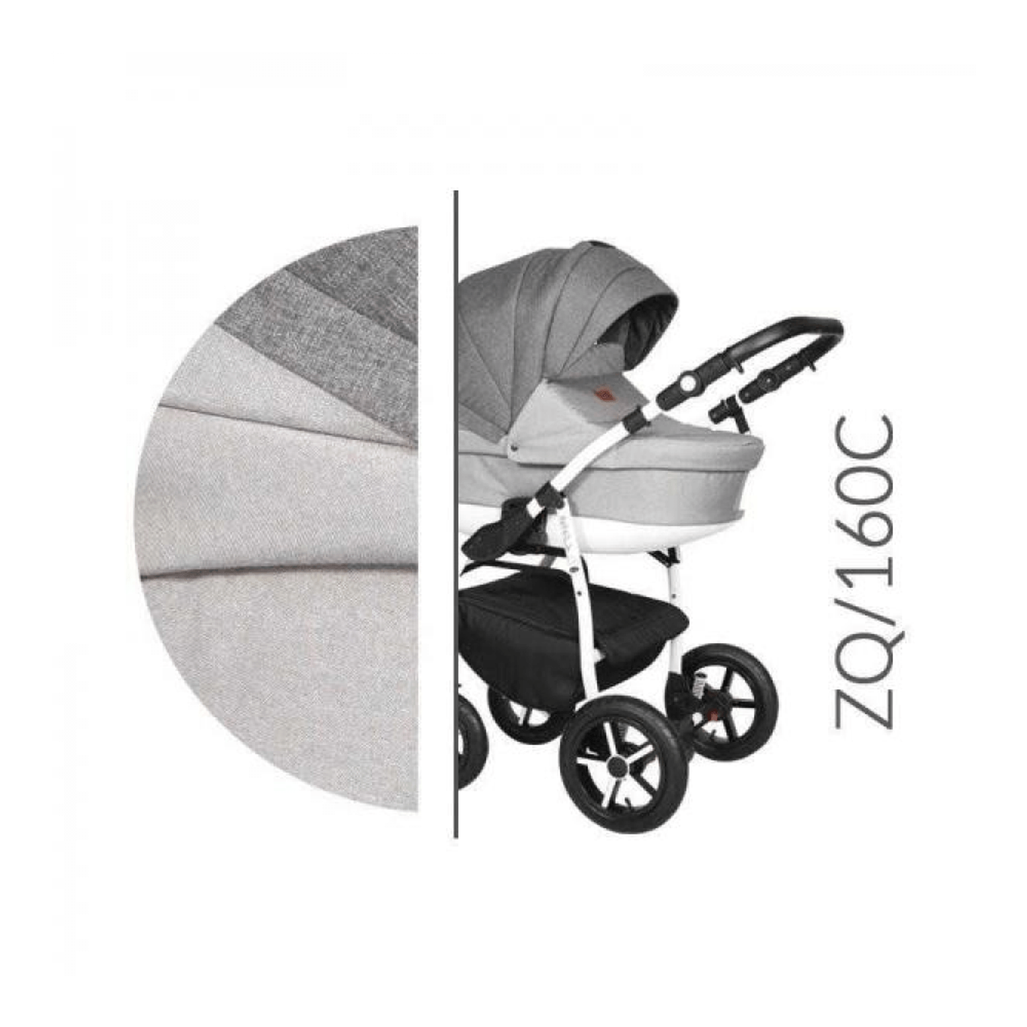 Carucior 3 in 1 Baby Merc Zippy Q - ZQ160C - Cadru Alb fotografia produsului