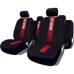 Set Huse Scaune Auto Sparco Red Spider, negru - rosu, 9 bucati fotografia produsului