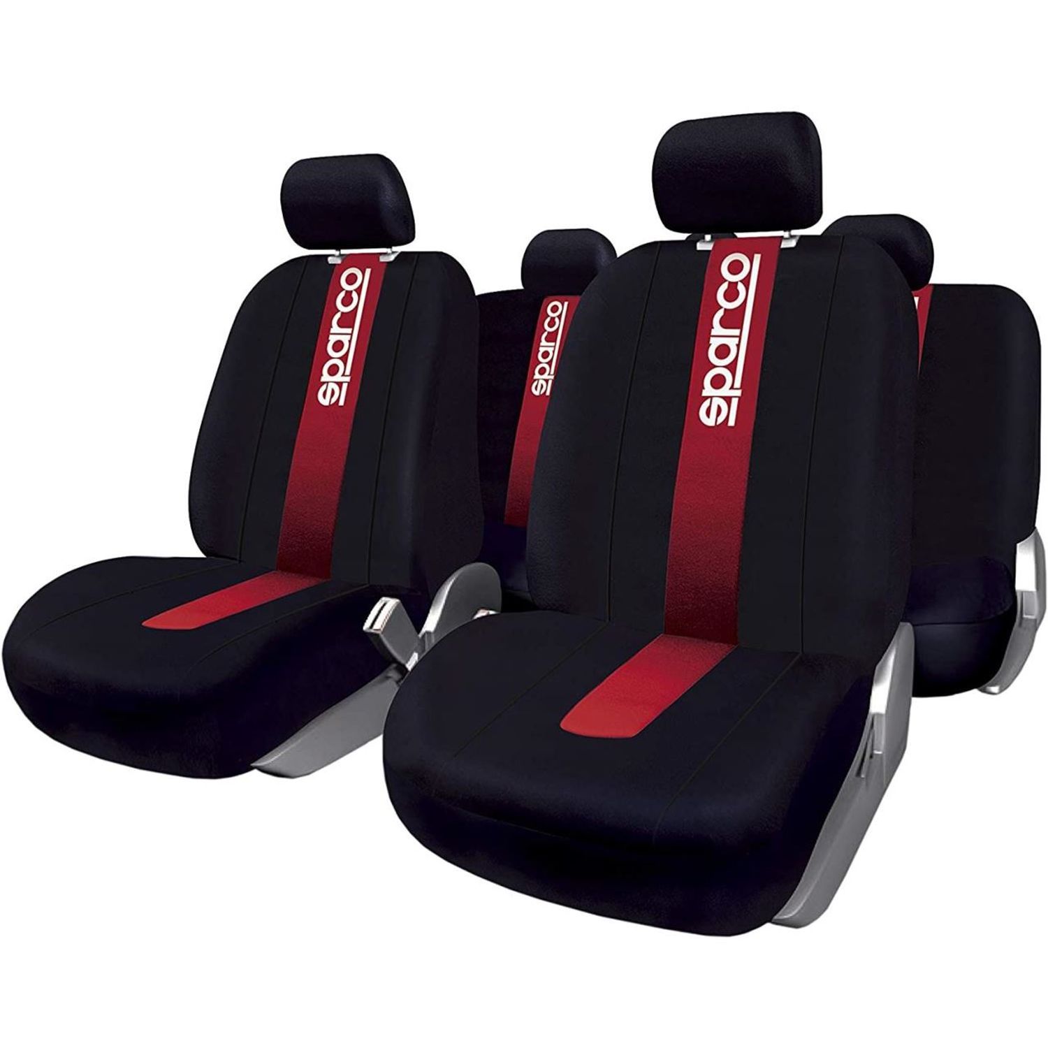 Set Huse Scaune Auto Sparco Red Spider, negru - rosu, 9 bucati fotografia produsului