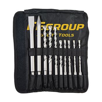 Set 10 accesorii ff group 43409, cu prindere sds-plus