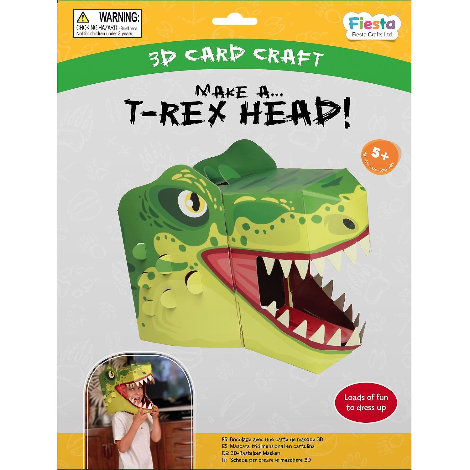Masca 3D T-Rex Fiesta Crafts FCT-3016 fotografia produsului View 3 L