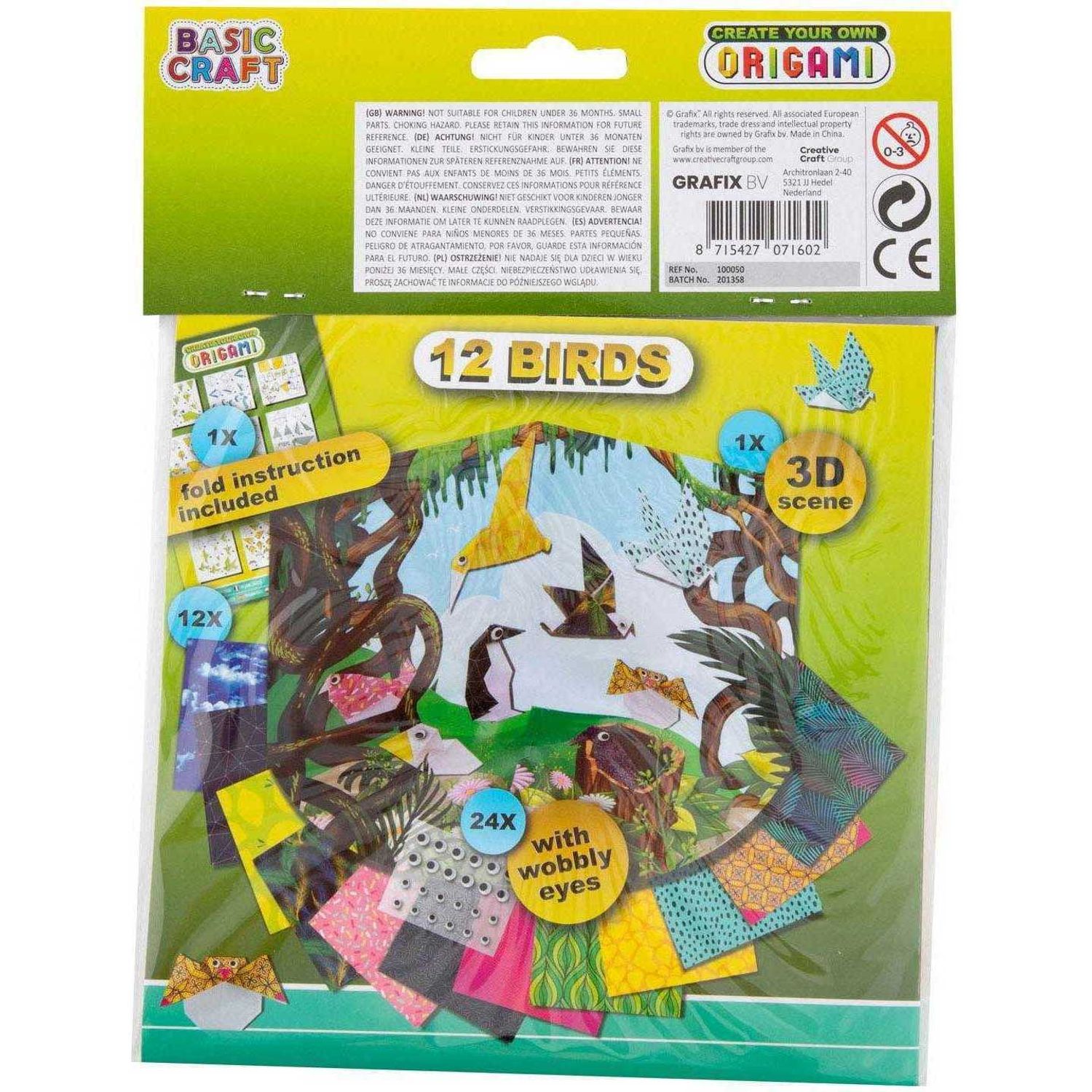 Kit Origami 12 foi cu 24 ochi mobili Grafix GR100050 fotografia produsului View 3 L