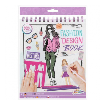 Carte de colorat Fashion Design Book cu stickere si sabloane incluse Grafix GR230005 elefant 2022