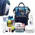 Rucsac multifunctional mamici Leaves Bambinice BN028_Albastru fotografia produsului View 3 S