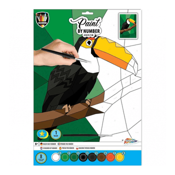 Set pictura pe numere 42x29.7 cm, 8 culori grafix gr150063_tucan