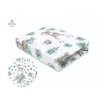 MimiNu - Cearceaf cu elastic, 120X60 cm, Sweet Deer Mint fotografia produsului