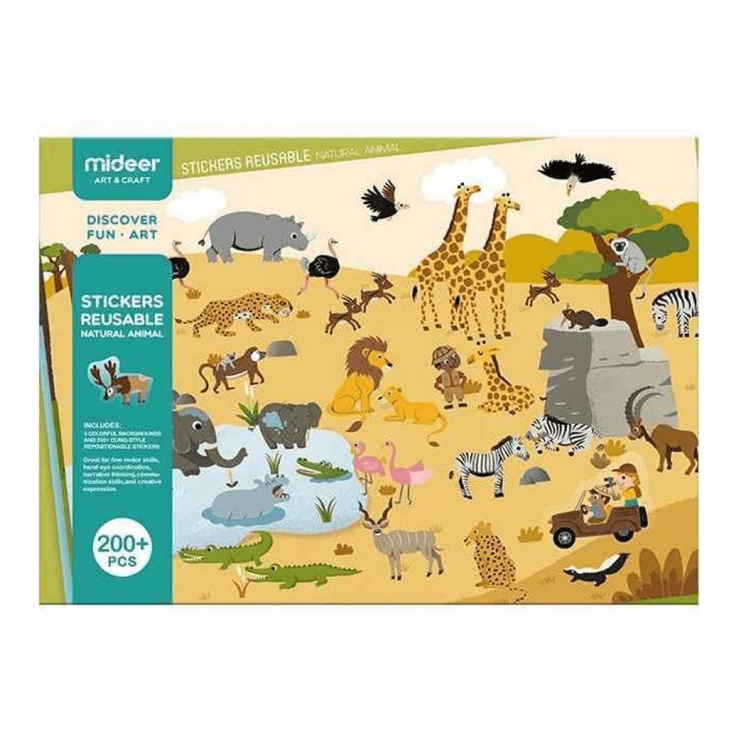 Set stickere reutilizabile Animale Mideer MD1015 fotografia produsului