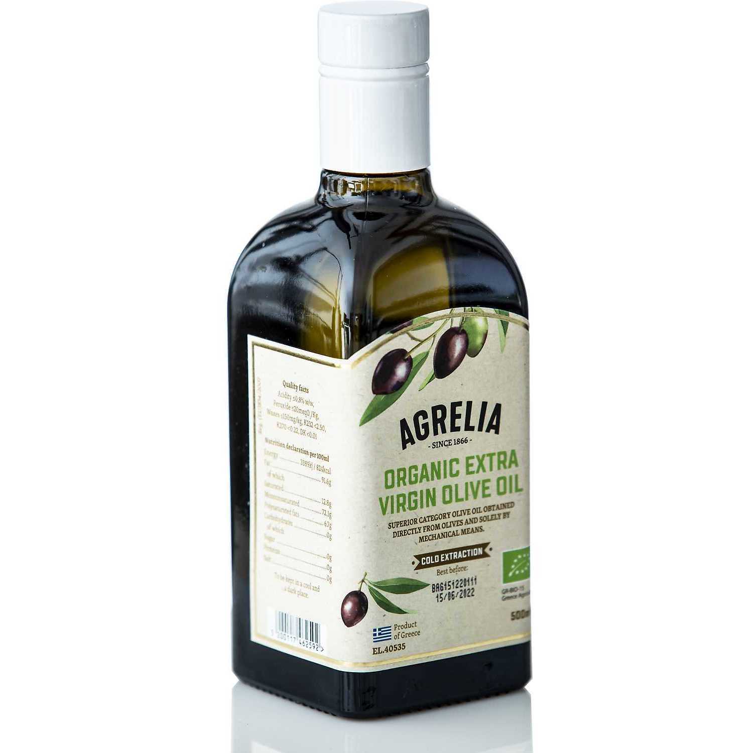 Ulei extravirgin Organic Agrelia 500ML Cretan Mill EG031 fotografia produsului View 3 L