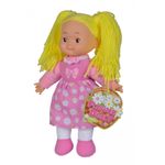 Papusa Simba - Flower Dolly, par galben, material textil, 38 cm fotografia produsului