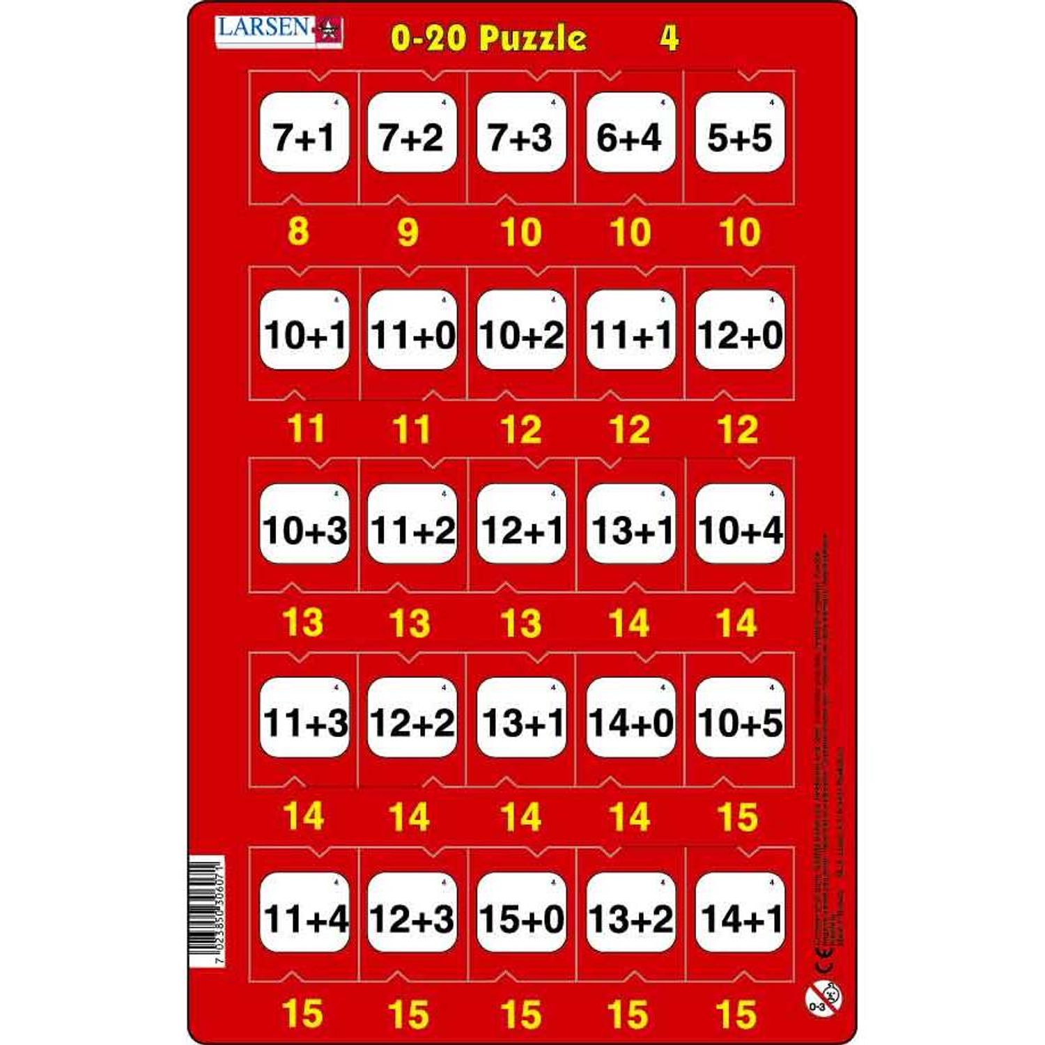 Set 16 Puzzle-uri 0 - 20, 25 Piese Larsen LRP47 fotografia produsului View 3 L