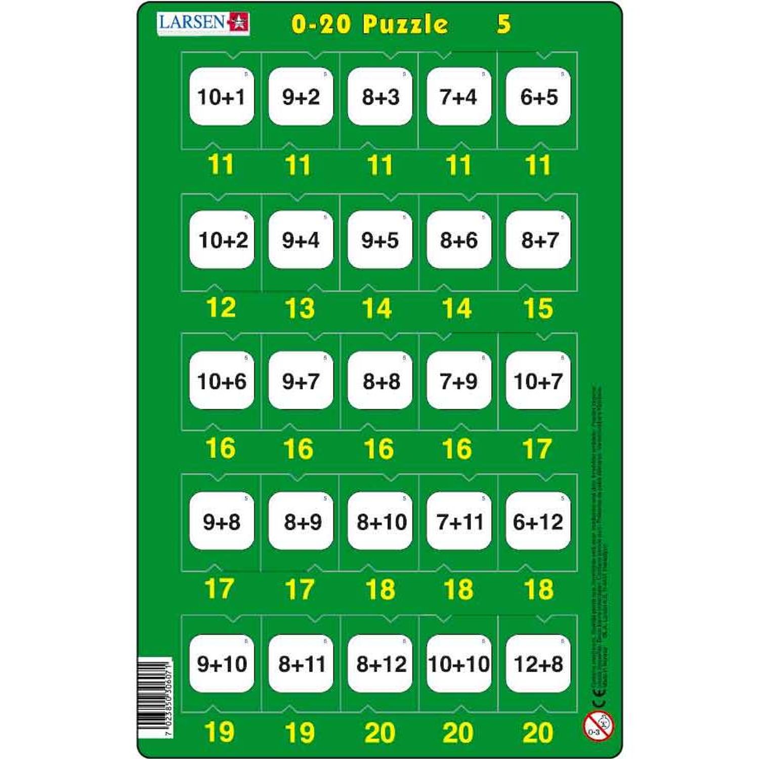 Set 16 Puzzle-uri 0 - 20, 25 Piese Larsen LRP47 fotografia produsului View 7 L