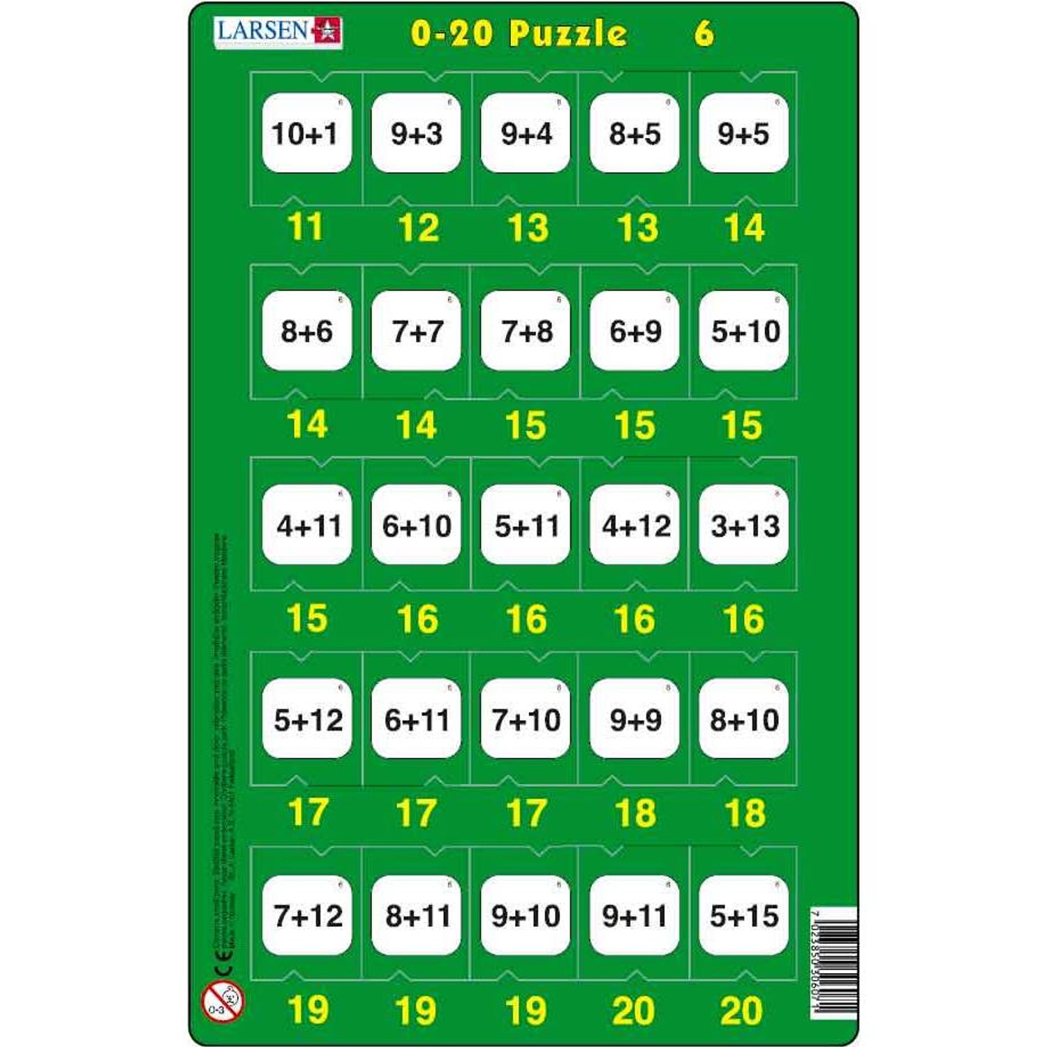 Set 16 Puzzle-uri 0 - 20, 25 Piese Larsen LRP47 fotografia produsului View 8 L
