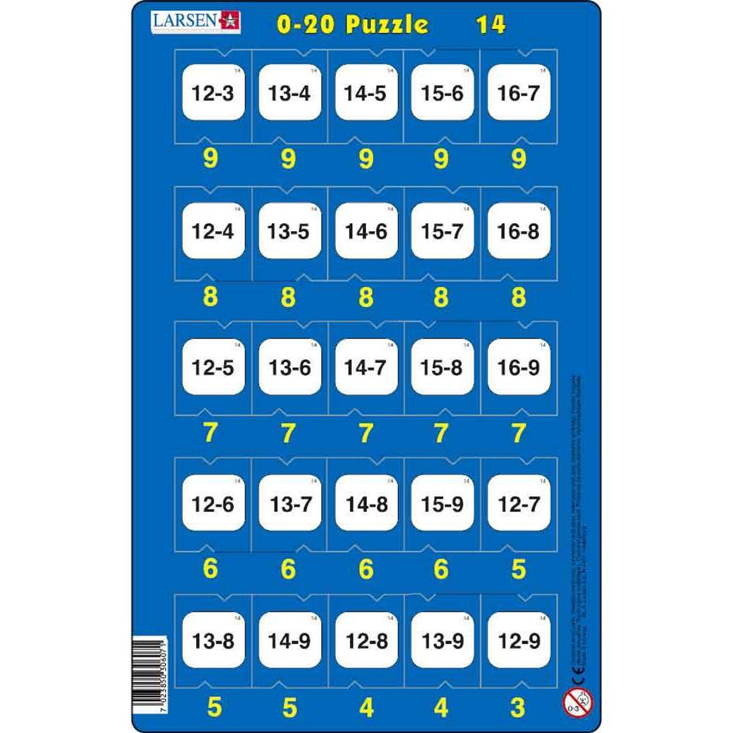 Set 16 Puzzle-uri 0 - 20, 25 Piese Larsen LRP47 fotografia produsului View 16 L